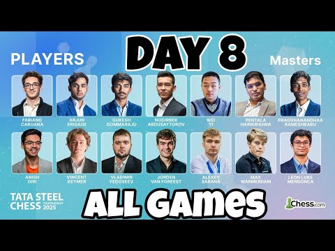 Tata Steel Chess 2025: Round 8 Highlights | Arjun, Caruana, Gukesh, Wei Yi & More!