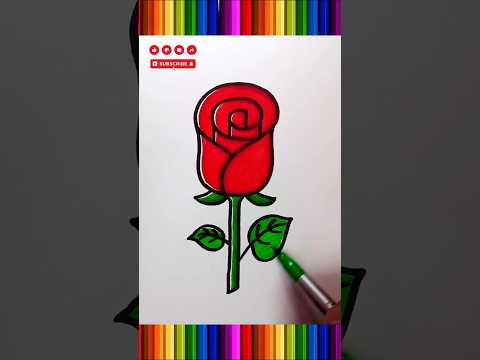 how to coloring a rose flower  #drawing #coloring #flower #shorts