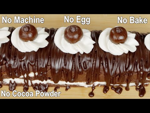 Chocolate Roll Cake Recipe | Easy No-bake Chocolate Dessert | Homemade Roll Cake