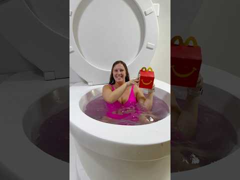 My BOYFRIEND PRANKED me with MCDONALDS in Giant Toilet with $100 PRIZE #shorts