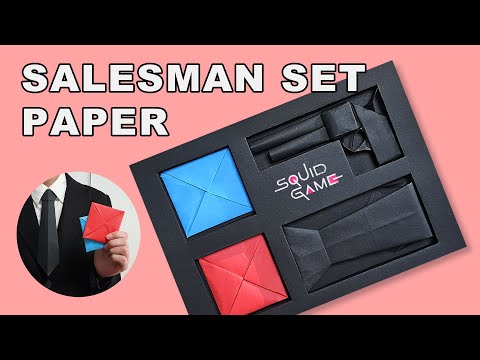 Paper Salesman Set - Tutorial | Squid Game |  A4 DDAKJI |  Tie |  Revolver