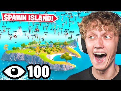 I Got 100 Players To Land At SPAWN ISLAND In Chapter 2 Remix! (Unbelievable)