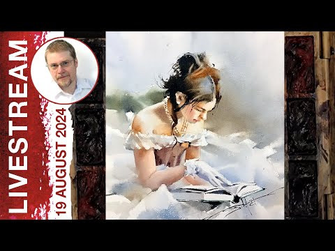 Monday Livestream 42: Girl with a Book (Watercolor Portrait Demo)