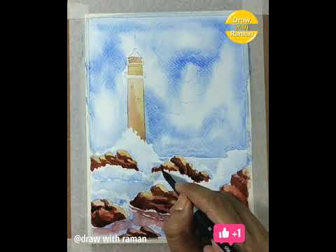 Watercolor easy painting #Shorts #watercolor #drawwithraman