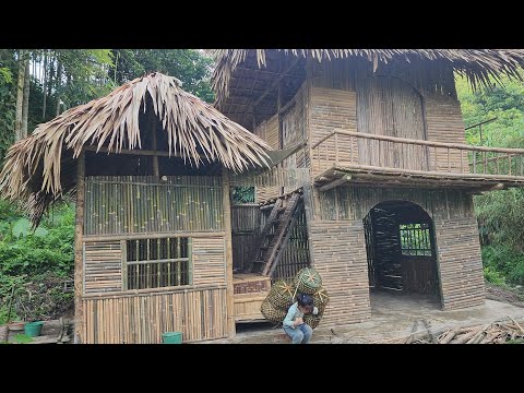 poor girl, bring bamboo basket to sell, buy belongings, and cook