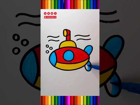 how to coloring a submarine #coloring #painting #drawing #shorts