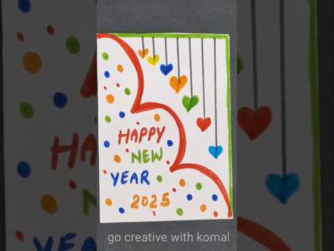 🥰Happy new year🥰 card 2025 / Handmade new year card idea/ How to make new year greeting card #shorts