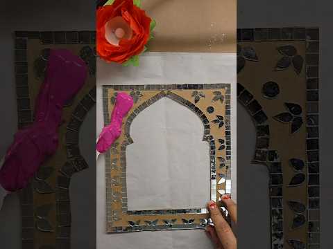 Diwali wall decor diy |  mirror mosaic art using cardboard #shorts