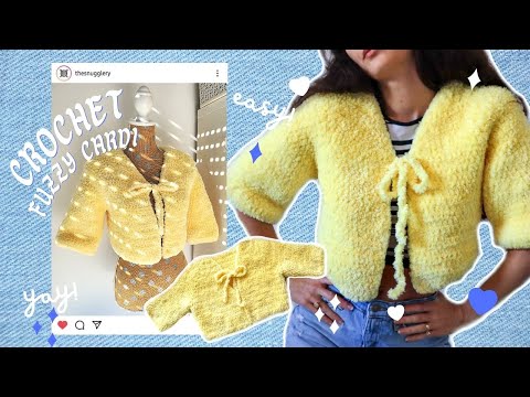 Crochet A Fuzzy Cardi 🐣\\ Top-Down Crochet Cardigan Pattern💛