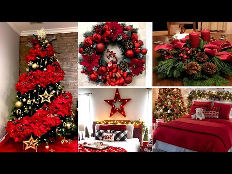 +100 CHRISTMAS DECORATIONS IDEAS 2025 - RED CHRISTMAS DECOR IDEAS - CHRISTMAS TRENDS 2025