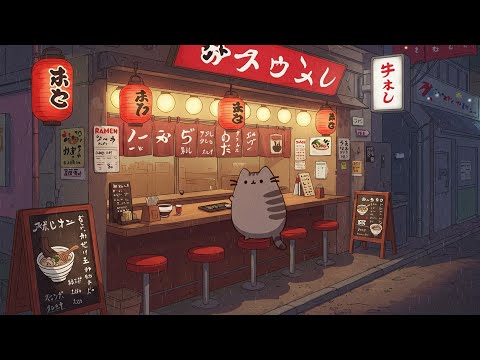 Pusheen’s Rainy Night Ramen 🍜🌧️ Chill Rainy Lofi for Relaxation 💤 Soft Lofi Beats for Calm Nights