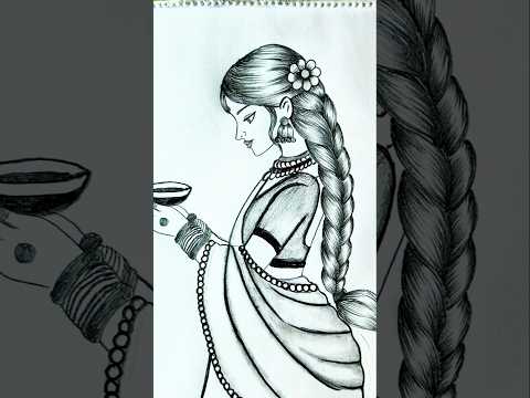 How to draw Girl with Diwali Diya#shorts_ #shorts #short #diwali #ytshort #art #shortsfeed #dipawali