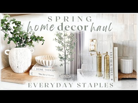 SPRING HOME DECOR HAUL 2024 - mcgee & co, tjmaxx, amazon, target, homegoods - everyday staples