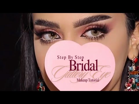 Bridal Makeup Tutorial Step by Step  With Pink Glittery Eyes | LearningWith Nk