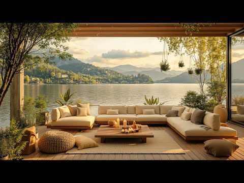 Tranquil Spring Lakeside Cabin Retreat | Springtime Jazz for Focus, Study & Relaxation