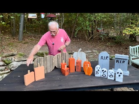 Last minute Scrap wood Fall/Halloween decorations