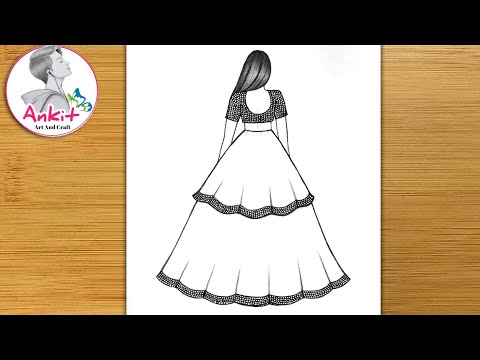 How to draw a girl with lehenga / girl drawing / how to draw a girl in beautiful traditional dress