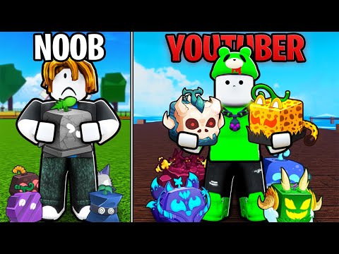 Begging in Blox Fruits as a NOOB Vs YOUTUBER For 24 hours