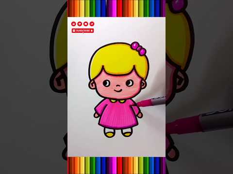 how to coloring a baby girl #drawing #coloring #shorts