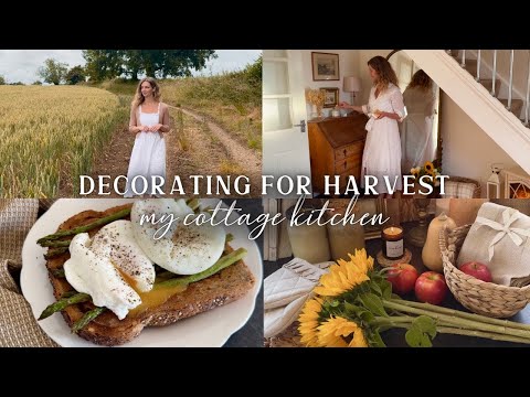 🌻 Decorating for Harvest in the English Countryside 🧺🍎 Cottage Kitchen, Cotswolds Slow Living Vlog