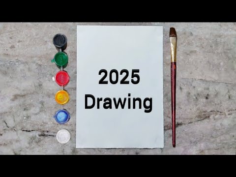 Happy New year 2025 drawing | easy drawing  | new year 2025 drawing