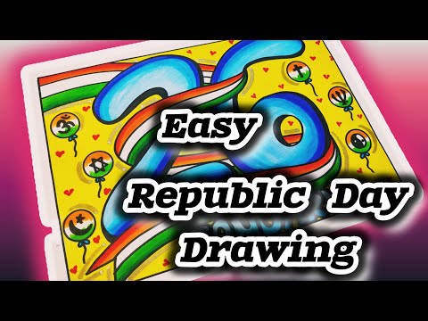 Republic Day Drawing Easy Steps / Republic Day Poster / How To Draw Republic Day Drawing