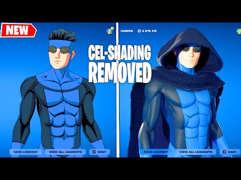 What happens if remove Cel-Shading on Invincible Skin Fortnite?