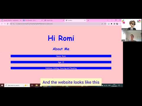 Romi created the first section for her website | Kiddy School