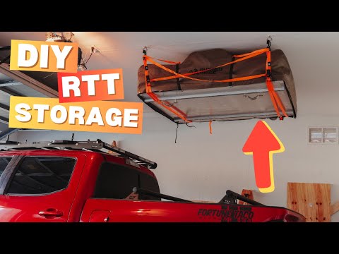 DIY Roof Top Tent garage storage solution