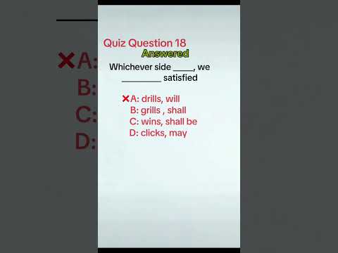 Quiz Question 18 Answered #englishgrammar #englishquizchannel #grammarbasic