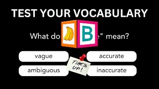 #14 TEST YOUR VOCABULARY: INTERMEDIATE #englishgrammar #englishquiz #vocabulary #englishtests