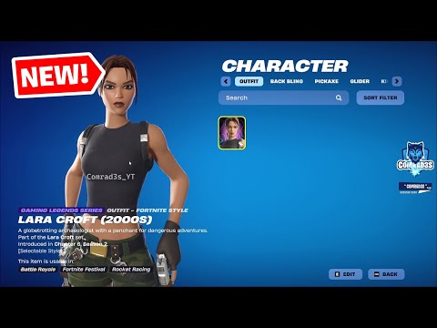 Fortnite NEW Lara Croft Skin, Emote and more Cosmetics (Tomb Raider)