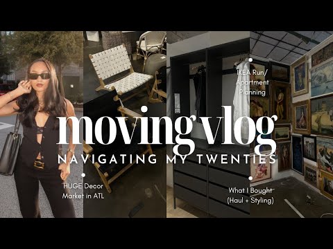 MOVING VLOG 2: Decor Shopping | HUGE Furniture Market in ATL | IKEA run | Decor, Clothing Haul