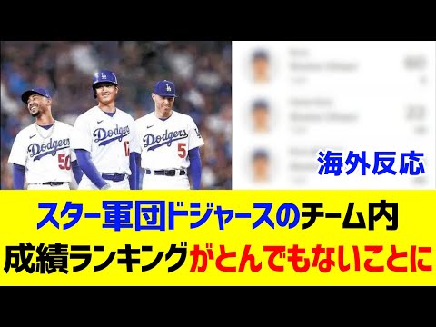 【海外反応】スター軍団ドジャースのチーム内成績ランキングが…