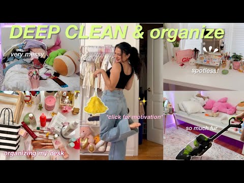 DEEP CLEAN and ORGANIZE my MESSY room✨(this will motivate you!)