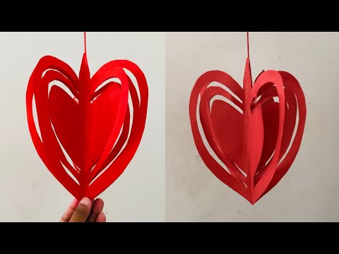 DIY Wall Hanging | Paper Heart for Valentine's Day Decoration Ideas | Room Decor