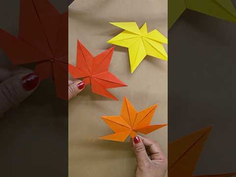 Diy paper leaves | Thanksgiving crafts #shorts #craft