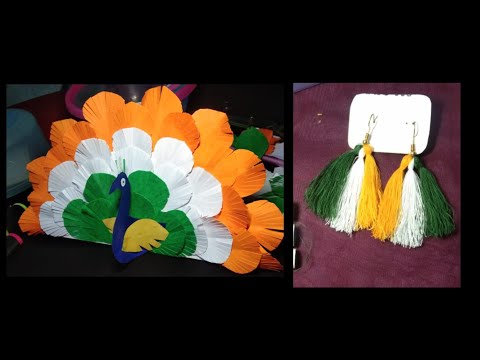 Special crafts for Independence day 🇮🇳 | easy and beautiful |peacock 🦚 earrings|