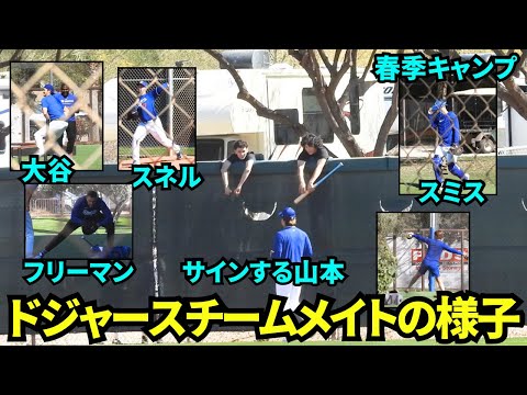 今日のチームメイトまとめ！山本が矢田先生とトレーニング！その間にファンサービスも！スネルのブルペンと大谷＆フリーマンの個別練習【現地映像】2025年3月2日スプリングトレーニング