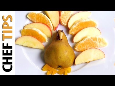 Turkey Pear Fruit Plate - Easy Thanksgiving Recipe