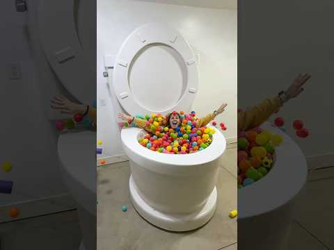 BIG SURPRISE JUMP OUT of the Worlds Largest Toilet with Funny Ending #shorts