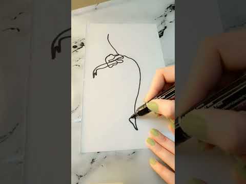 How to draw single line drawing #drawing #die #painting #youtubeshorts