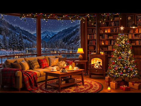 Smooth Jazz Music and Fireplace Sounds in Cozy Winter Cabin Ambience to Feel the Holiday Spirit ❄️