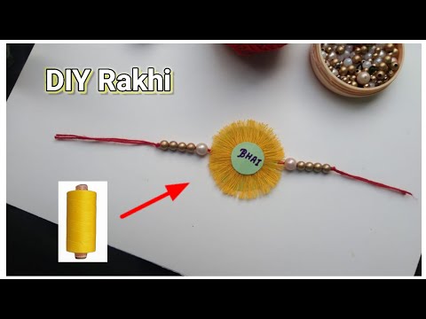 DIY Rakhi making at home 🧵 for school compitition 🏆 win 1st prize 🏆