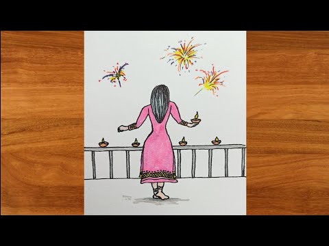 Happy Diwali || #ohuhuart #ohuhudrawing #diwalidrawing  #ohuhumarkers #dipawali