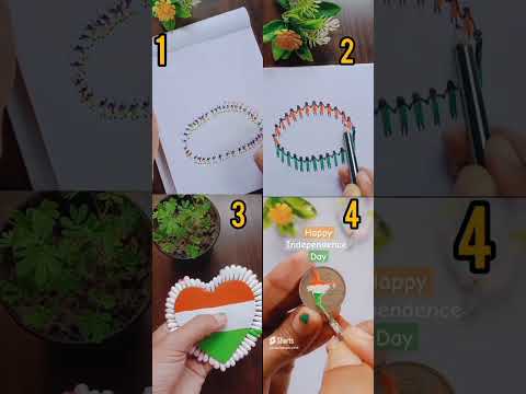 INDEPENDENCE DAY SPECIAL CRAFT #shortsvideo #art #satisfying #easypainting #creative