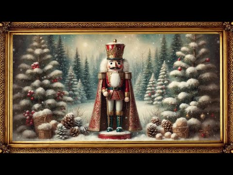 Vintage Christmas TV Art Screensaver | Gold Frame TV Art | 4K Holiday Art Screensaver for TV | 2Hrs