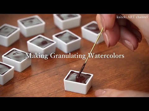 【水彩】自作分離色つくってみた🎨お花のイラストメイキング　How to make your own granulating watercolors, illustration of flowers