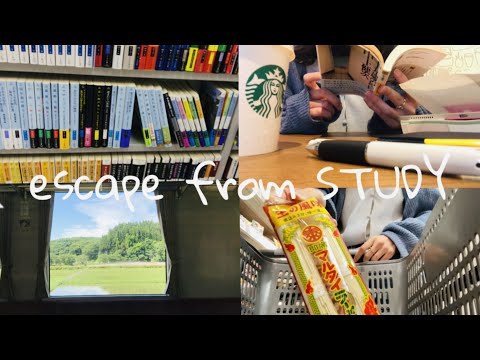 勉強からの逃避行【STUDY  VLOG】書店📚スタバ☕️電車🚃