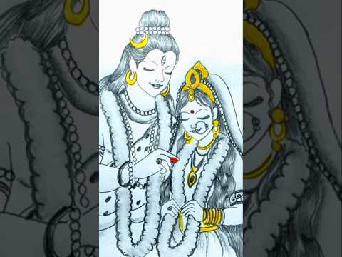 shiv parvati drawing easy#shorts_ #shorts #shortsfeed #trending#drawing #shivparvati #mahashivratri